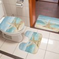 thumbnail image 5 of Coastal Beach Starfish Bathroom Rugs Set Nautical Retro Watercolor Ocean Marine Life Non Slip Absorbent Soft Bath Mats 3 Piece Set with Bathroom Rug, U-Shaped Floor Mat, Toilet Seat Cover Small Size, 5 of 9