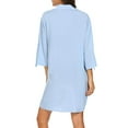 thumbnail image 6 of Women's Long Sleeve Shirts Cotton Linen Button Down Blouses Boho Tunic Tops Light Blue S, 6 of 8