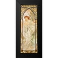 thumbnail image 2 of Mucha, Alphonse 9x18 Black Modern Framed Museum Art Print Titled - Times of the Day: Evening, 2 of 5