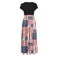 thumbnail image 4 of Dyegold Sundresses for Women Casual Beach - Plus Size Dress Womens Round Neck Short Sleeve American Flag Patriotic Maxi Sundress ​Casual Loose Flowy Swing ​​Dress, 4 of 5