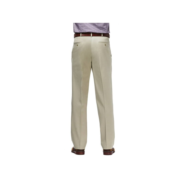 Haggar Men s Premium No Iron Khaki Flat Front Pant Classic Fit
