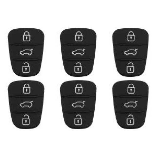 Almohadilla Goma 3 Botones para Carcasa Llave Remota Coche Abatible (sin Letra)