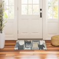 thumbnail image 3 of Yayeee Doormat for Indoor Entrance 32" x 20" Non Slippery Floor Rug, Blue Cute Cats, 3 of 8