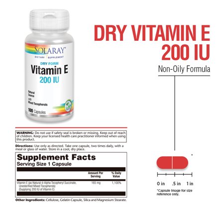 ソラレー ドライフォーム ビタミンE ミックストコフェロール 165mg カプセル 100粒 Solaray V