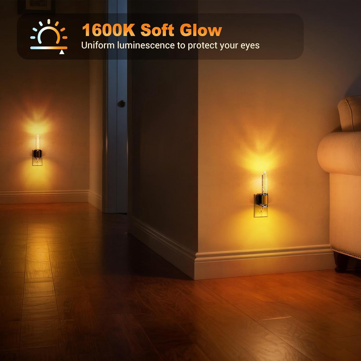 RGHJAR-Night Light, Flameless Candle Night Lights Plug into Wall, Dusk to Dawn Sensor Aesthetic Automatic Nightlight, Dimmable Amber LED Nightlights, Decorative nite light for Adults Bathroom,1 Pack