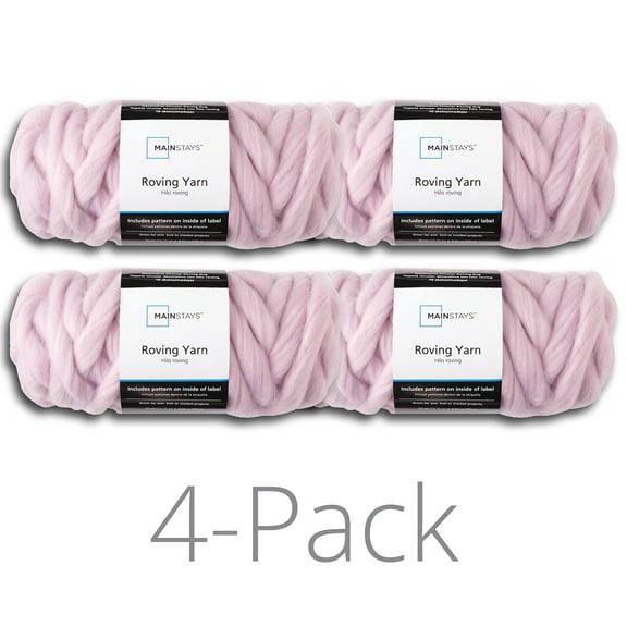 Mainstays Super Bulky Acrylic Mauve Yarn, 26 yd (4 Pack)