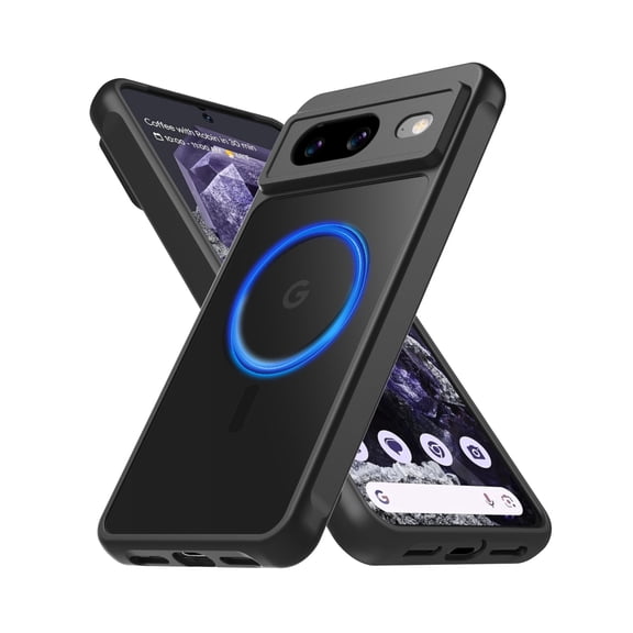 UUBOXS Google Pixel 8 Case, Military Grade Drop Protection, Heavy Duty Translucent Frosted Shockproof Protective Cover for Pixel 8, Black