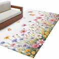 thumbnail image 2 of Area Rug for Living Room, Wild Flowers Non-Slip Indoor Large Carpet for Bedroom/Dining Room, Spring Butterfly Watercolor Country Floral Washable Low-Profile Floor Mat Runner Rugs - 2.7 x 5 Ft, 2 of 7