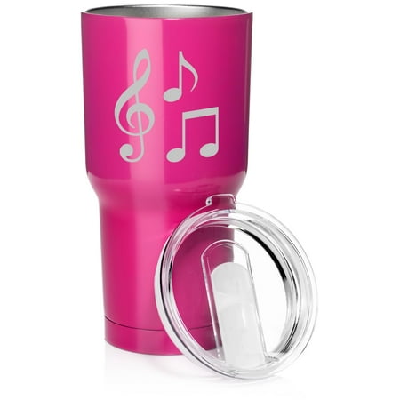 

Smooth Body Tumbler Stainless Steel Vacuum Insulated Travel Mug Cup Gift Music Notes (Hot Pink 30 oz)