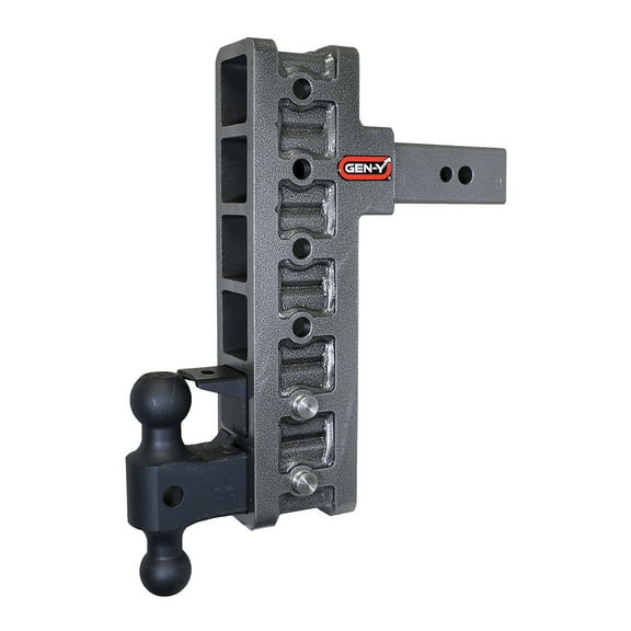 GEN-Y GH-1926 MEGA-DUTY Adjustable 12" Offset Drop Hitch with GH-0161 Dual-Ball, GH-0162 Pintle Lock for 2.5" Receiver - 32,000 LB Towing Capacity - 3,500 LB Tongue Weight