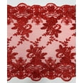 thumbnail image 4 of 1 Yard (Red), 20" Wide Long Sequins Embroidered Lace Table Runner on Mesh Fabric for Party decoration, Trim Lace, Floral Lace Table Runner Mesh Roll, 4 of 5