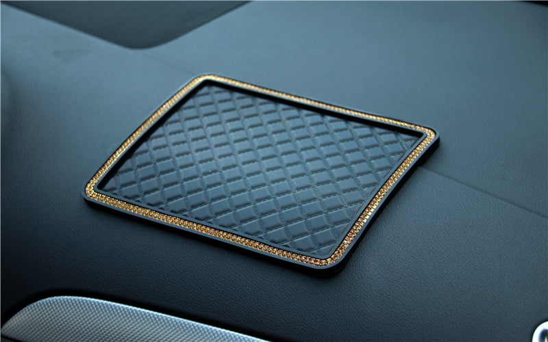 Car Dashboard Anti-slip Rubber Pad For Mobile Phone Electronic  Devices-11.4x5.9 Inch Large Diamond With Diamond Silver (two Pieces)