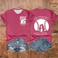 thumbnail image 2 of Camisetas de Manga Corta para Mujeres Beisbol Amor Doble Cara Impresión Cuello Redondo Camiseta, Top de Verano Casual, 2 of 3