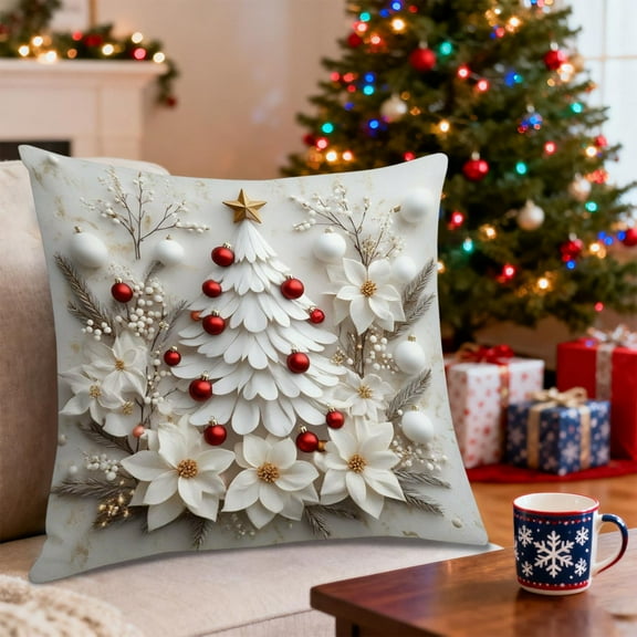Dongrere 17.7x17.7 Inch Throw Pillow Cover for Christmas Bedroom Decor Cushion Case for Winter Xmas Holiday Sofa Decors