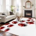 thumbnail image 3 of Cute Ladybug Washable Area Rug 6 x 9 ft Realistic Love Heart Ladybug Rustic Farmhouse, Soft Non Slip Rugs Stain Repellent Indoor Felt Carpet for Living Dining Room Bedroom Home Office, 3 of 9