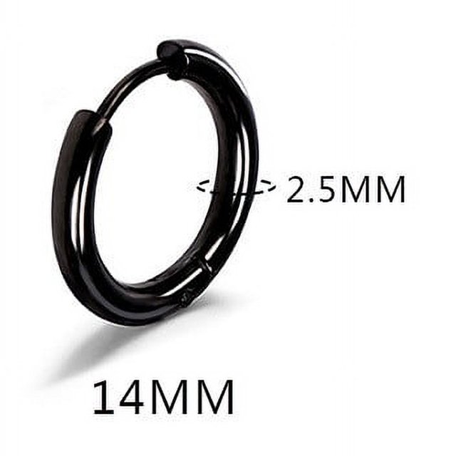 Pendientes con hebilla para la oreja con forma de anillo redondo de acero de titanio de 2,5 de espesor, con personalidad para hombres y mujeres