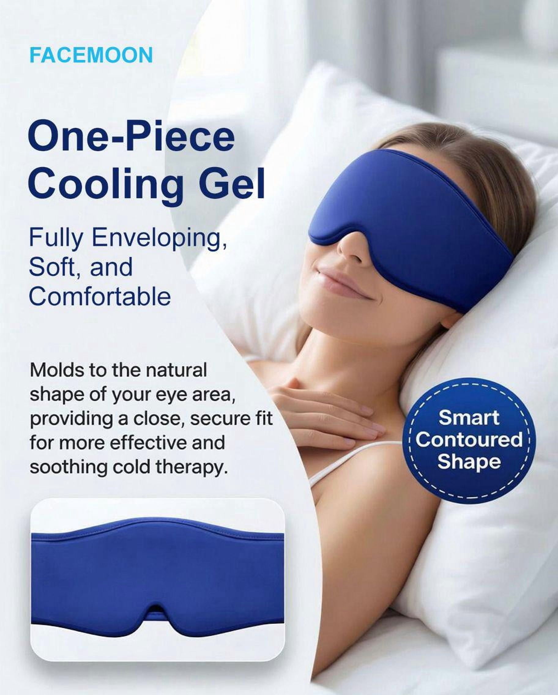 FACEMOON Cooling Eye Mask for Puffy Eyes, Cold Compress for Migraines Headache and Puffiness, Relaxation Gifts for Women, Gel Sleep Mask for Dark Circles, Reusable Face Ice Pack