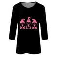 thumbnail image 4 of IROINNID Deals Breast Cancer Pullover for Women Breast Cancer Awareness Comfy Printed Loose T-shirt 3/4 Sleeves Blouse Round Neck Tops,Black, 4 of 5