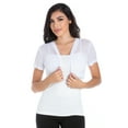 thumbnail image 5 of Fashion Secrets Women Short Sleeves Sheer Chiffon Bolero Shrug Short Cardigan (White, Small), 5 of 5