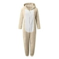 thumbnail image 4 of LIJCC Kid Girls Fleece Lined Onesies Pajamas Warm Zip Up Hooded Fuzzy Sherpa One Piece Onesie Winter Romper Flannel Loungewear Sleepwear, 4 of 6