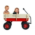thumbnail image 6 of Outdoor Pull-Along Wagon, Beach Garden Wagon w/ Removable Wooden Railing & Wide Grip Handle, Heavy Duty Kids Wagon, All-terrain Wagon w/ Large Air Tires, Grocery Wagon for Patio Garden Beach, T1941, 6 of 9
