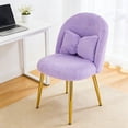 thumbnail image 3 of Ktaxon Vanity Makeup Chair Comfy Accent Chair Small Office Chair for Living Dining Room Bedroom Home Office Faux Rabbit Hair Purple, 3 of 10