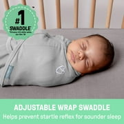 SwaddleMe by Ingenuity Original Swaddle for Baby, 100% Cotton, Improves Sleep & Calms Startle Reflex, 0-3 Months, 1.0 TOG, 2-Pack - Tropical Dino
