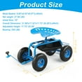 thumbnail image 2 of Ktaxon Rolling Garden Scooter, 360° Swivel Seat with Adjustable Height, Steering Handle & Tool Storage, 30.2 lbs, Blue, 2 of 10