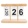thumbnail image 1 of ETHZZLE Multi Color Bamboo Desktop Calendar Flip Design Perpetual Calendar for Office Decoration, 1 of 7