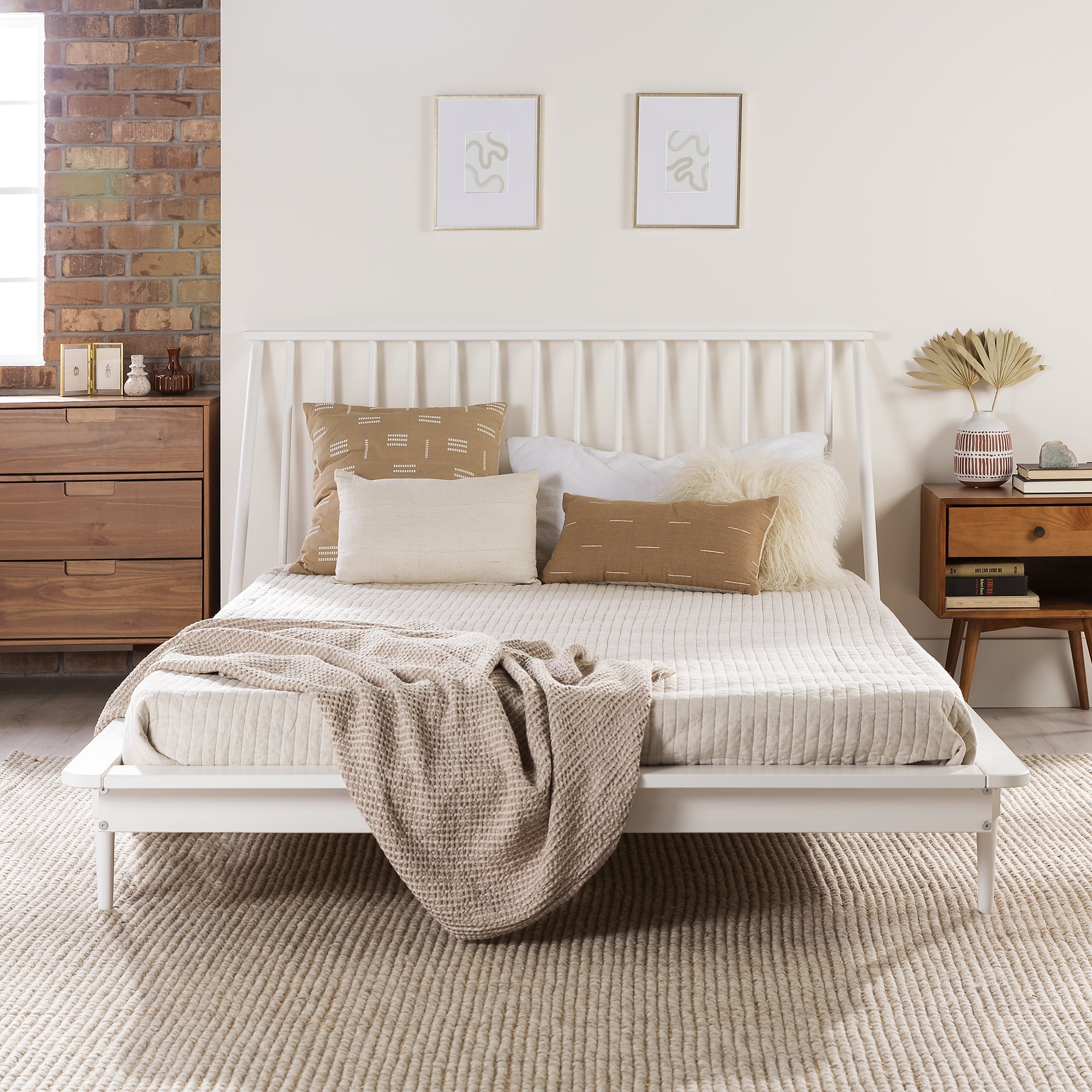 Dorinda solid wood sale platform bed queen