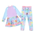 thumbnail image 3 of ZXLBBD Swimsuits for Girls Long Sleeve Bathing Suits with Rash Guard Bottoms Sun for Kids Breathable Vacation Outfit, 3 of 3
