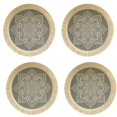 thumbnail image 1 of Paquete de 4 manteles individuales de algodón tejido bohemio, tapetes para decoración del hogar (verde), 1 of 5