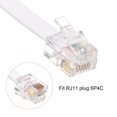 thumbnail image 5 of Uxcell Phone Extension Cord Telephone Cable Phone Line Cord RJ11 6P4C Plugs, Male to Male for Phone and Fax 2pcs White 25 ft, 5 of 5