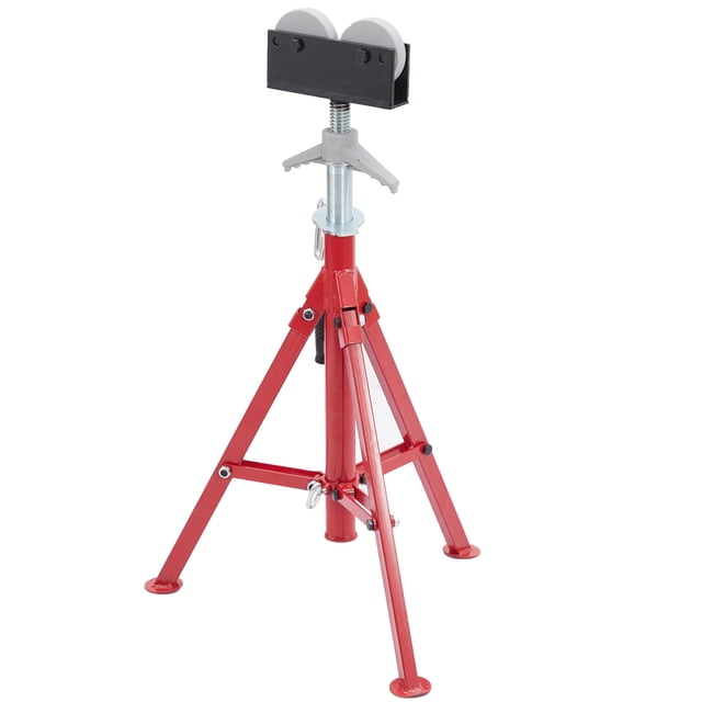 Ourlova Support de Vérin à Tuyau avec Tête de Rouleau Hauteur Réglable 28-52 Pouces Capacité 1/8 Po-12 Po 2500 Lb Corps en Acier au Carbone Robuste Supports de Vérin en Acier Rouge