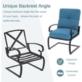 thumbnail image 5 of Outdoor Furniture 3Pcs Patio Bistro Set, Springs Motion Chairs and Bistro Round Table Set, Metal Small Patio Conversation Set with Cushions (Peacock Blue), 5 of 6