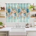 thumbnail image 2 of Beach Coastal Teal Kitchen Curtains Window Panels, Nautical Shell Starfish Coral Summer Insulated Window Treatment Curtain, Grommet Curtains for Bedroom/Living Room/Bathroom, 2 Piece 52"Wx72"L, 2 of 8
