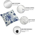 thumbnail image 4 of BANET  Throw Pillow Cases Cozy Fleece Two-Tone Blooming Flowers Decorative Cushion Covers for Couch Bed Sofa Farmhouse Decoration Navy Blue Grey 22x22in, 4 of 5