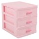 thumbnail image 1 of Plastic Cajón Diseñado Para 3 Compartimentos, Caja Guardar Joyas, Color Rosa, 1 of 5