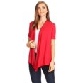 thumbnail image 4 of Moa Collection Women's Casual Comfy Short Sleeve Open Front Draped Sweater Cardigan, 4 of 6