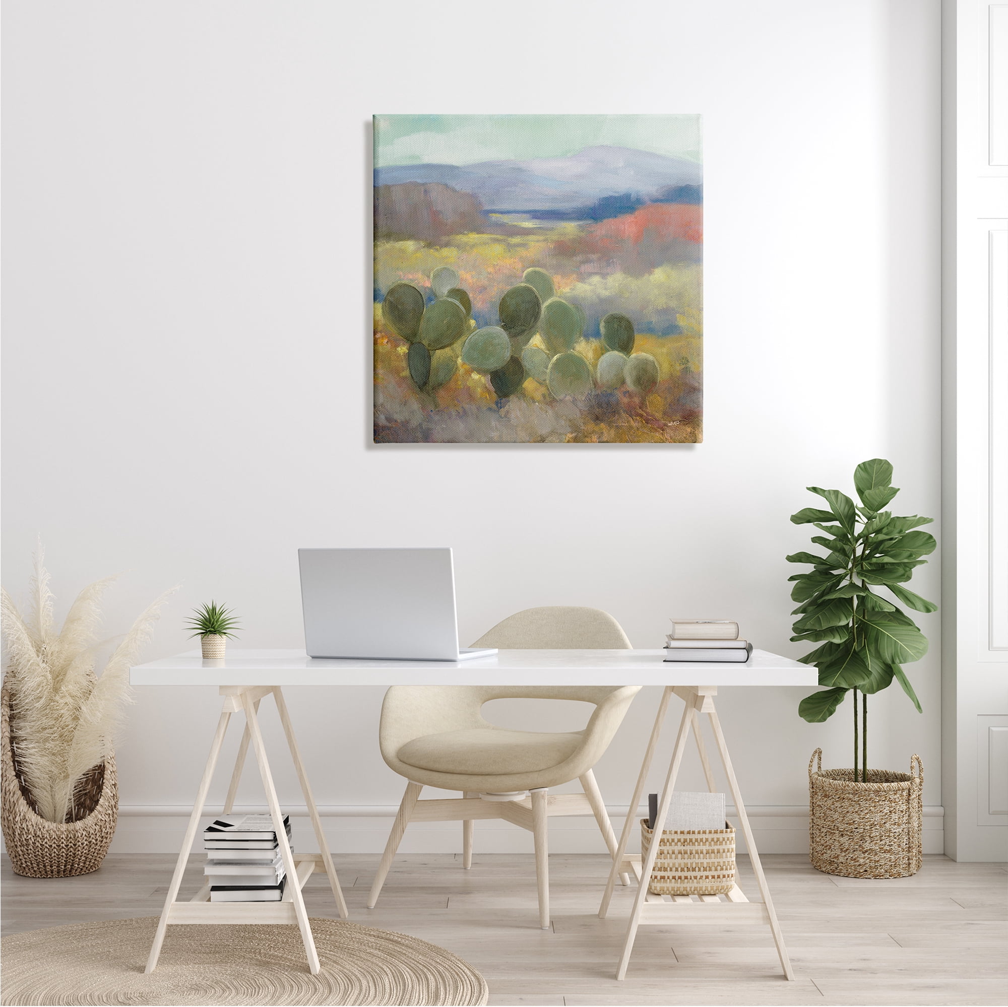 Stupell Industries Prickly Pear Cactus Plant Soft Desert Canyon Landscape, 30 x 30,Design by Julia Purinton