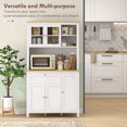 thumbnail image 4 of HOMCOM Armoire de Rangement de Garde-Manger de Cuisine 71 Pouces avec Tablettes Ajustables Porte en Verre, 4 of 10