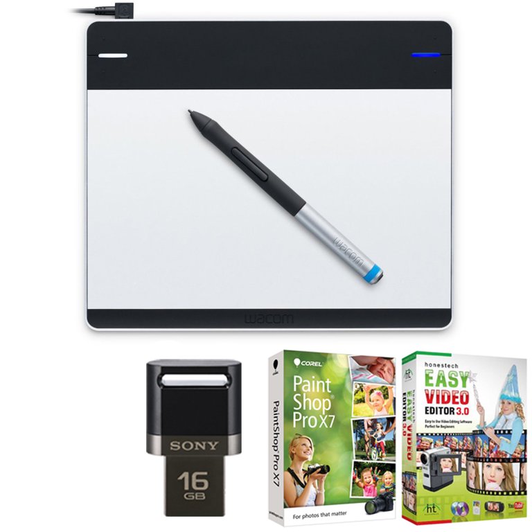 Wacom Intuos Pen & Touch Tablet Medium Creative Bundle w/16GB