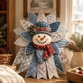 thumbnail image 6 of DIY Quilted Christmas Bow Kit, Snowman Fabric Patchwork Door Decor, 18 Inch Farmhouse‑Style Beginner‑Friendly Sewing Kit for Front Door, Wall Hanging and Festive Christmas Home Decoration, 6 of 6