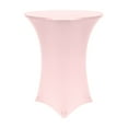 thumbnail image 1 of Ultimate Textile (2 Pack) 30-36-Inch Round Cocktail Spandex Fitted Stretch Elastic Tablecloth - for 42" High Tables, Pink, 1 of 2