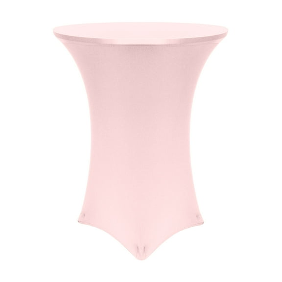 Ultimate Textile (5 Pack) 30-36-Inch Round Cocktail Spandex Fitted Stretch Elastic Tablecloth - for 42" High Tables, Pink