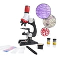 thumbnail image 1 of PVCS Science Kits for Kids Microscope Beginner Microscope Kit LED 100X, 400x, and 1200x Magnification Kids Science Toys,red, 1 of 9