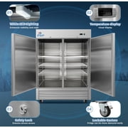 Commercial Reach in Freezer, 54 x 30 1/2 x 82, 49 cu.ft., Double Door Stainless Steel Freezer, NSF certified