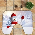 thumbnail image 5 of 4PCS Christmas Bath Mat Set Colorful Printing Non Slip Bathroom Rug with Contour Rug & Lid Toilet Cover, 5 of 5