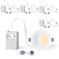 thumbnail image 1 of LUMINEPTIC 4 Inch 4 Pack 5CCT Dimmable Slim Recessed LED Pot Lights, Selectable Colors, Bathroom & Damp Locations, 1 of 6