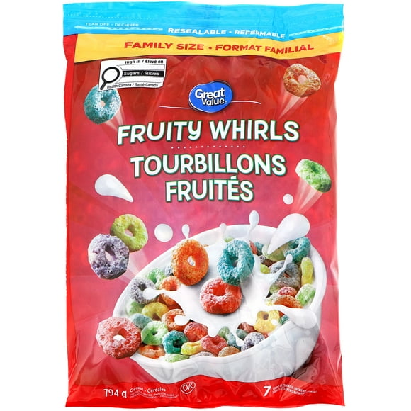 Great Value Fruity Whirls Cereal, 794 g